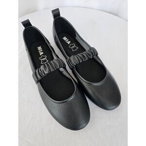 MIA Women's Uliana Mary-Jane Leather Flats Black Size 8.5 M NWT